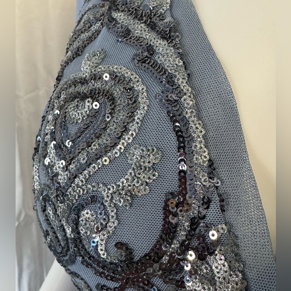 R&M RICHARDS Drape Back Sequin Embellished Gown - Picture 7 of 16